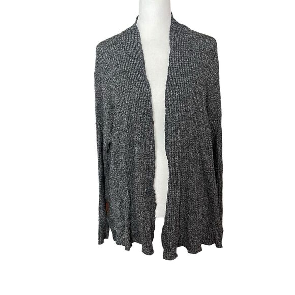 American Eagle Medium Cardigan Sweater Soft & Sexy Plush Gray Black Open - Picture 1 of 8